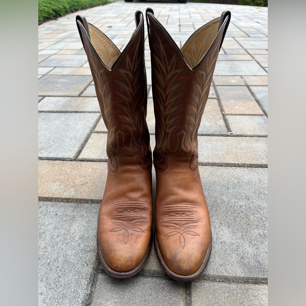 Justin Brown Leather Cowboy Boots